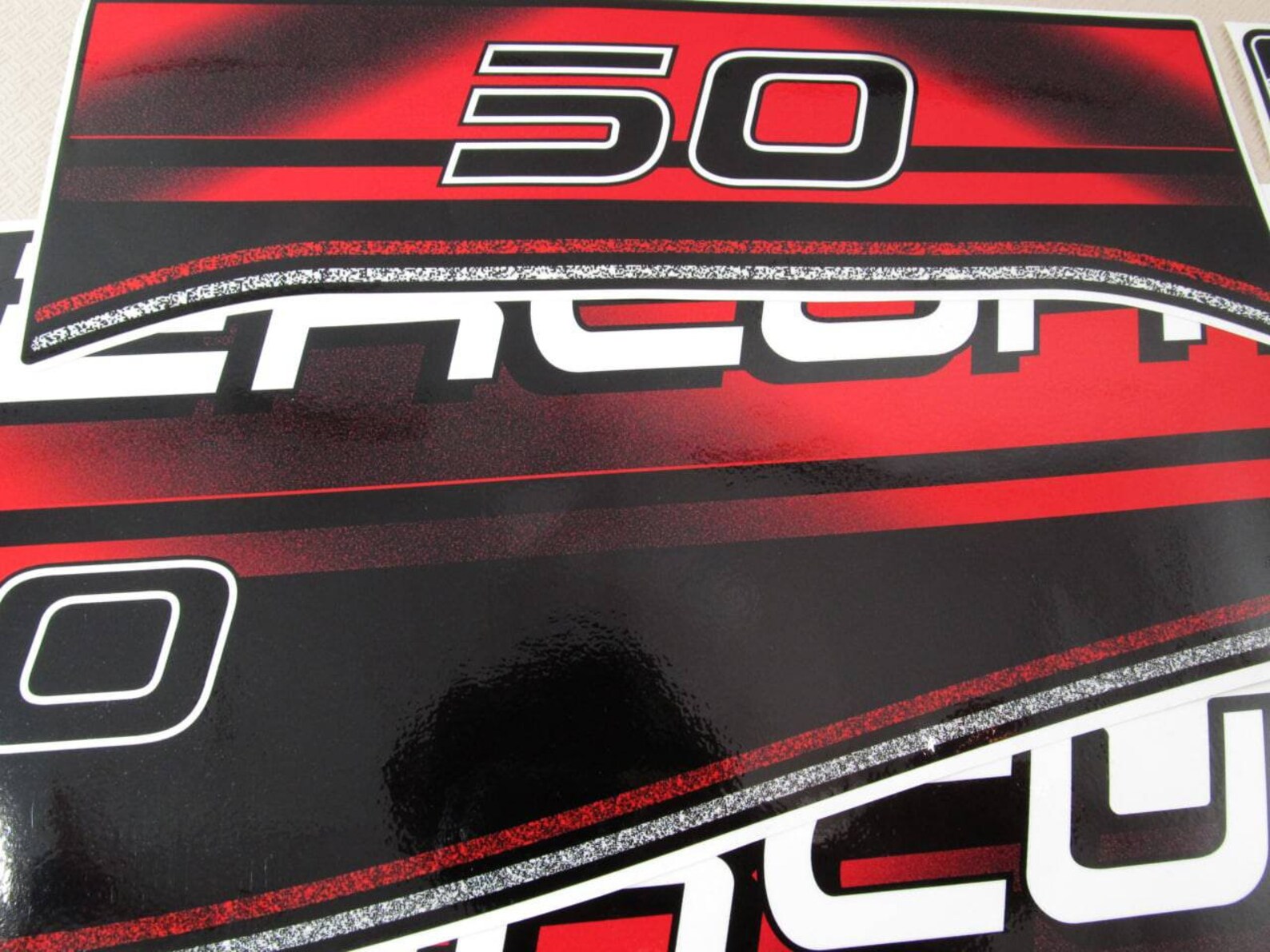 BOAT-MOTO Vinyl Decal Set For Mercury 60hp Two-Stroke (3-Cylinder) – Sticker Kit, M60D301