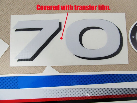 ORACAL Vinyl Decal Set For Yamaha 70 Two Stroke Outboard - Boat-Moto Reproduction Sticker Kit