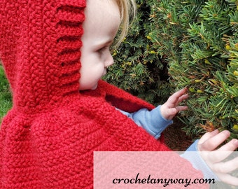 Rosa Pixie Cape: Crochet pattern for a cape/cloak/ little red riding hood coat instant download Pattern only