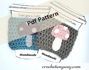 Cottagecore Mushroom Coffee Cup Cozy Crochet Pattern