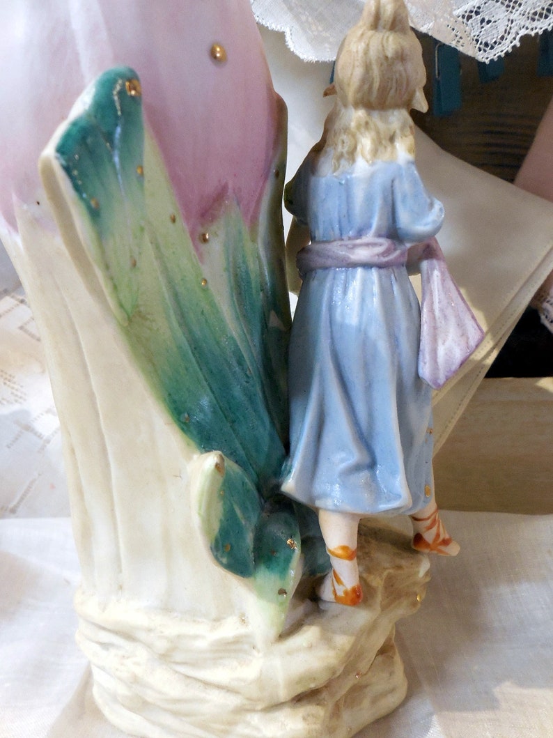 PAIR of Vintage French Or German Bisque Beautiful Condition Faerie Garden Figurines