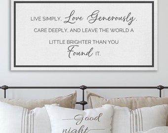 Live simply Love Generously Farmhouse Sign, Inspirational Sign, Home Decor Sign, Bedroom Sign, Master Bedroom Sign, Family Room Sign Gift