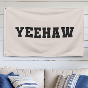 Yeehaw Boho Fabric Banner, Western Fabric Banner for Cowgirl Party, Bachelorette, Rodeo Birthday, Bohemian Wall Decor, Rustic Western Sign