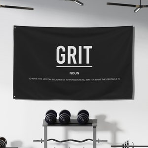 Grit Definition Gym Wandkunst Banner Flagge, Gym Schild, Gym Banner, Gym Motivation, Home Gym Wandkunst, Gym Decor, Motivation Banner, Gym Geschenke