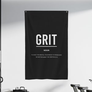 Grit Definition Gym Wandkunst Banner Flagge, Gym Schild, Gym Banner, Gym Motivation, Home Gym Wandkunst, Gym Decor, Motivation Banner, Gym Geschenke