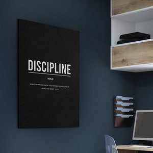 Discipline Motivationszitat Leinwand Wandkunst für Büro Wohnkultur Inspirational Noun Spruch Print Entrepreneur Business Geld Kunstwerk