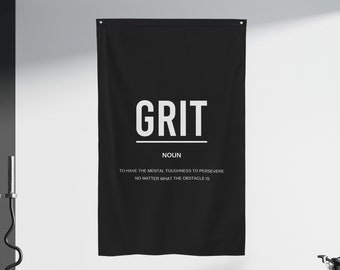 Grit Definition Gym Wall Art Banner Flag, Gym Sign, Gym Banner, Gym Motivation, Home Gym Wall Art, Gym Decor, Motivational Banner, Gym Gifts