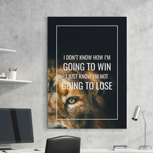 Motivational Canvas Art - Lion Print Canvas Print Entrepreneur Art Leadership Affirmation Wall Art