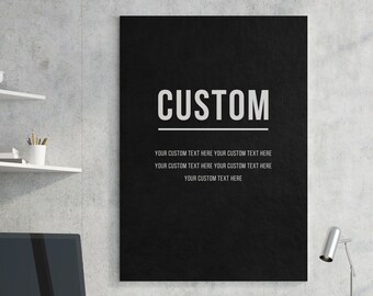 Custom Quote Print Canvas Wall Art Canvas Print Custom Art Gym Sign Custom Text Sign Personalized Canvas Office Decor