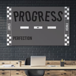 Motivational Canvas Art - Office Wall Art Canvas Print Progress Not Perfection Leadership Quotes Office Decor Keep Moving Forward Gift