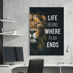 MOTIVATIONAL CANVAS ART - Lion Motivation, Canvas Print,  Entrepreneur Art,  Mindfulness Gift,  Office Decor, Inspirational Signs, Gym Decor