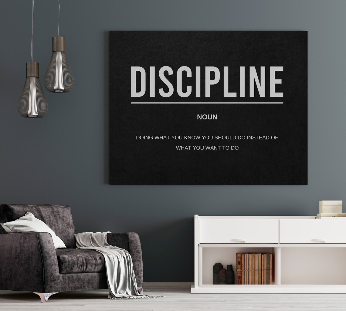 Discipline Motivational Quote Canvas Wall art for Office Home  Etsy