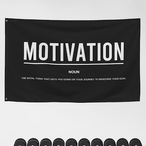 Motivation Definition Stoff Banner Flagge für Home Gym, Gym Decor, Home Gym Schilder, Motivationsbanner, Geschenk für ihn, Gym Art, Home Gym Schilder