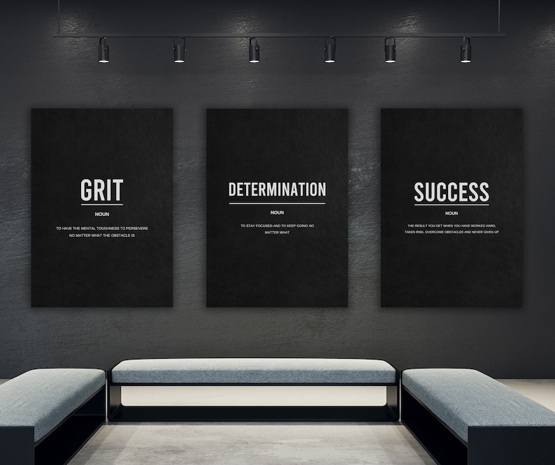 Motivational Canvas Art - 3 Piece Wall Art Canvas for Office Decor ...