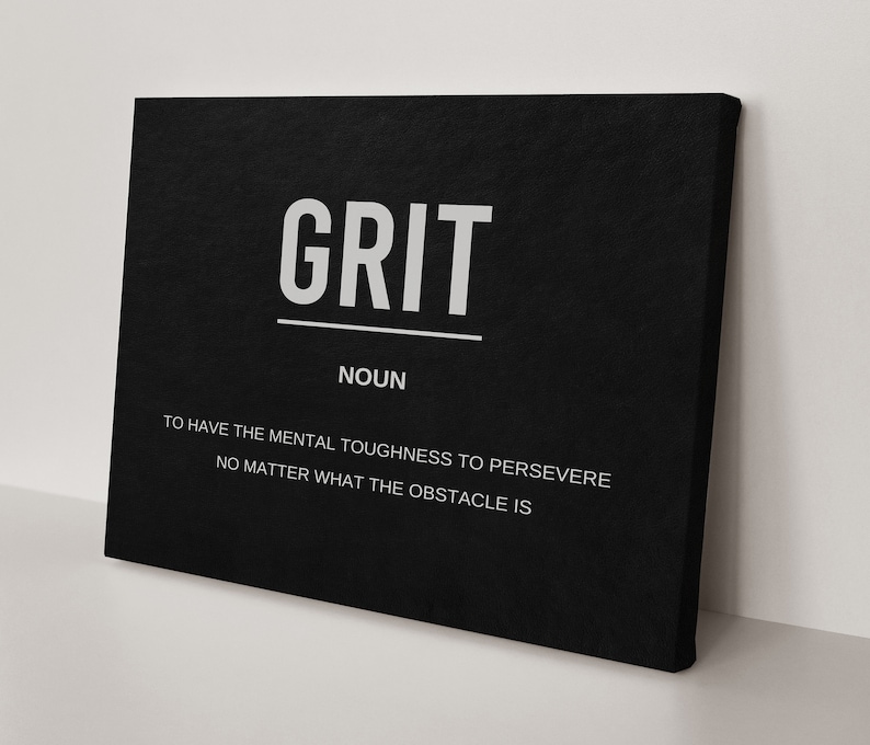 Grit Motivational Quote Canvas Wall Art for Office Home Decor Etsy