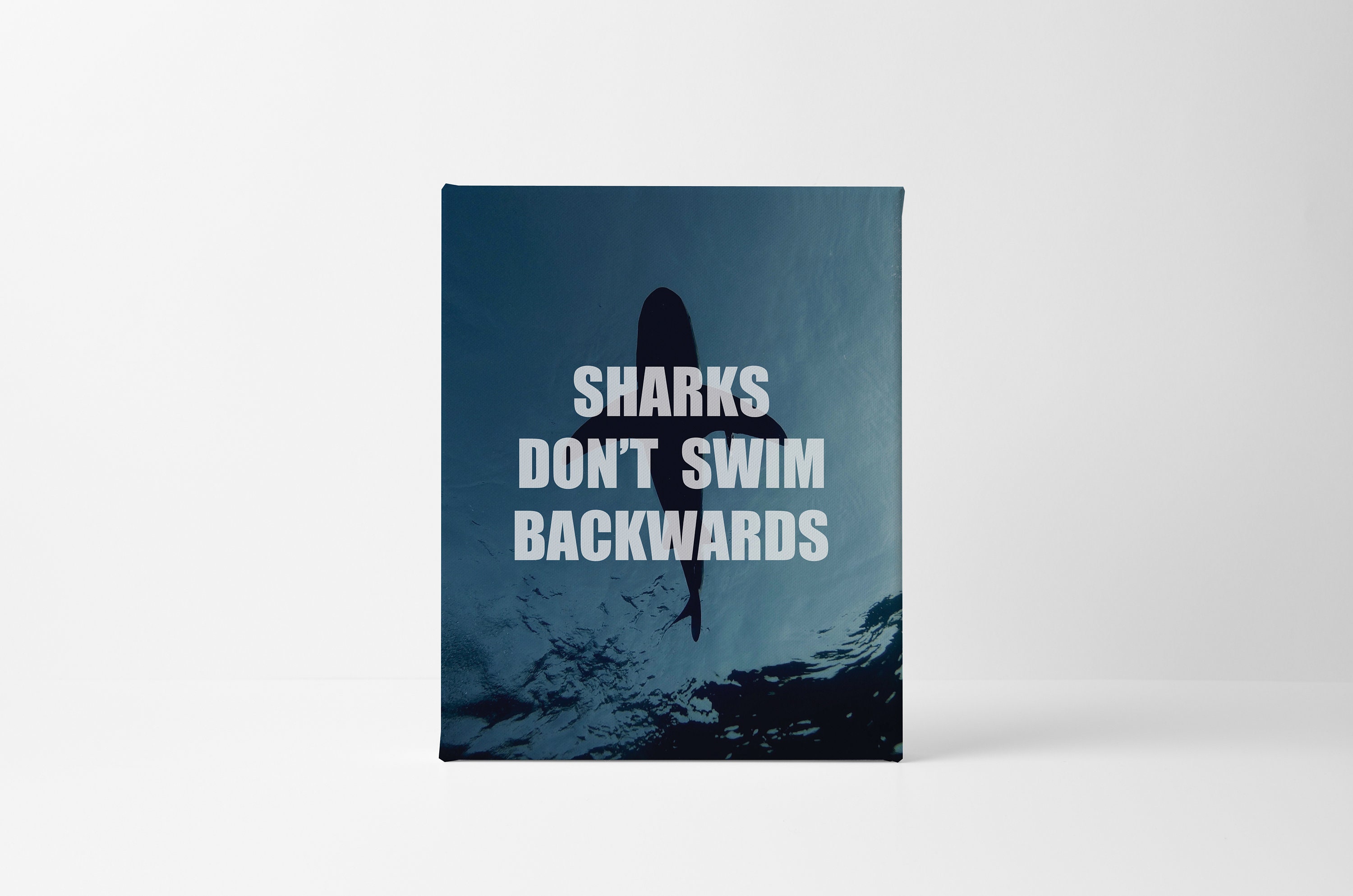 Motivational Shark Wall Art Gym Art Inspirational Wall Art Canvas Print ...