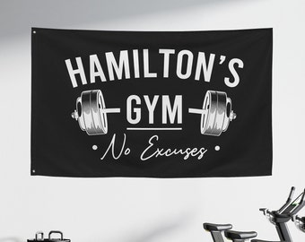 Custom Home Gym Wall Art Sign, Home Gym Decor, Gym Sign, Gym Motivation, Fitness Gym Gift , Custom Fabric Banner, Personalized Banner Flag,