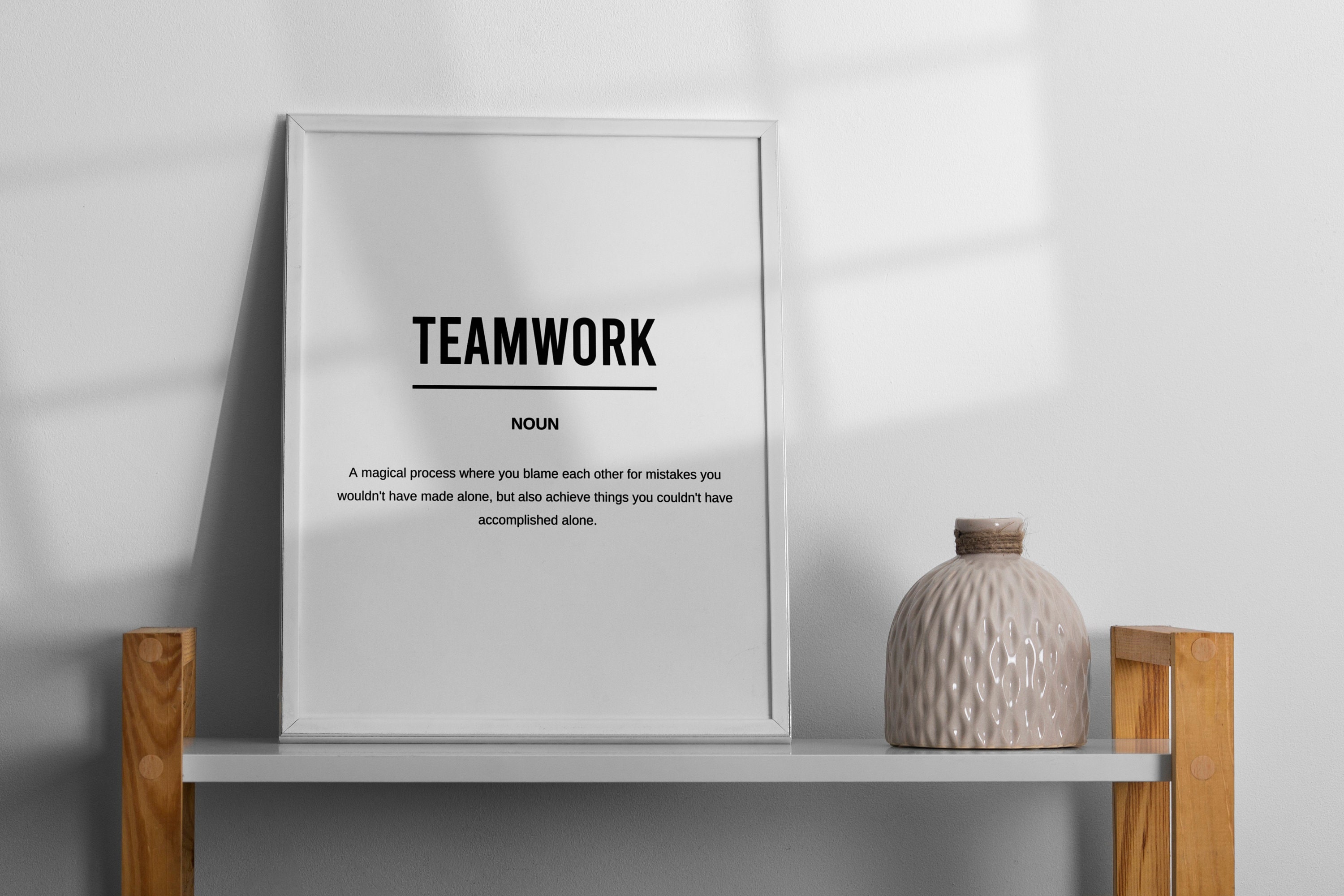 Teamwork Definition Sign Teamwork Definition Dictionary Print | Funny Office Decor | Office Wall ...