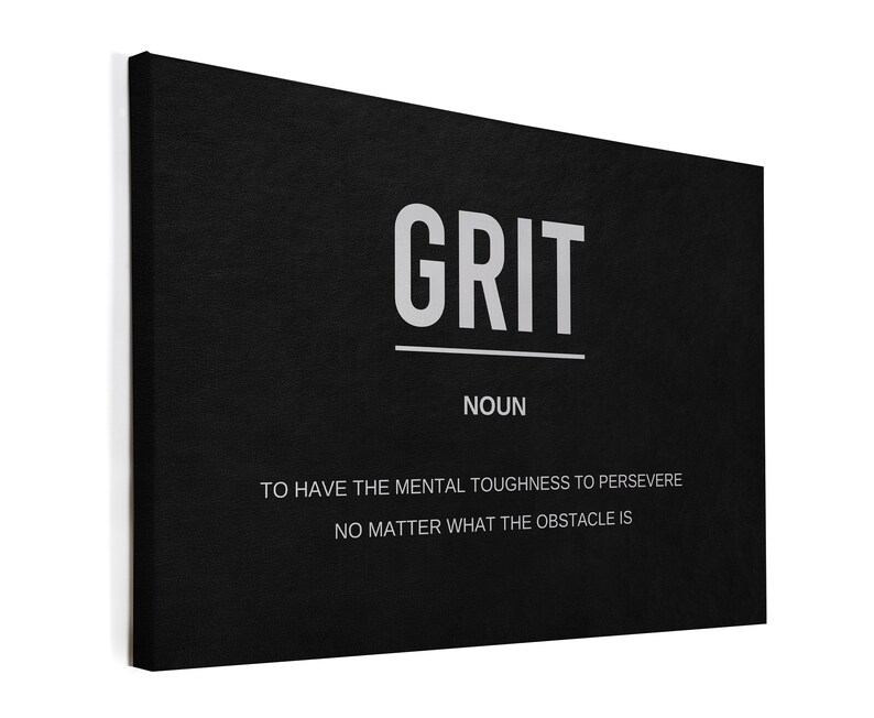 Grit Motivational Quote Canvas Wall Art for Office Home Decor Etsy