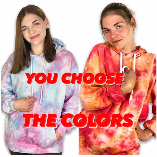 Tie Dye Batik Hoodie Personalisieren Customize Pullover S L XL M Unisex Männer Damen Krawatte Festival Farbstoff Gefärbt