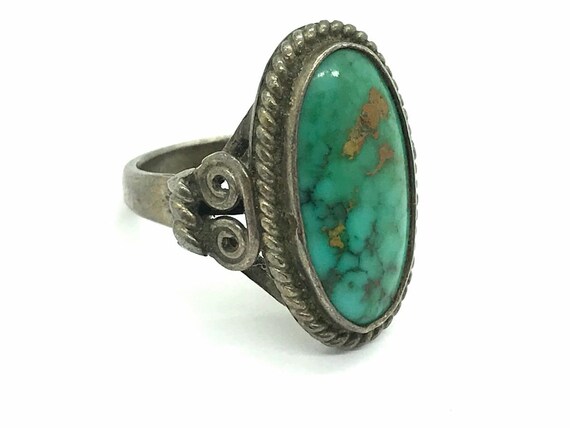 Early Navajo Coin Ingot Silver Royston Turquoise … - image 2