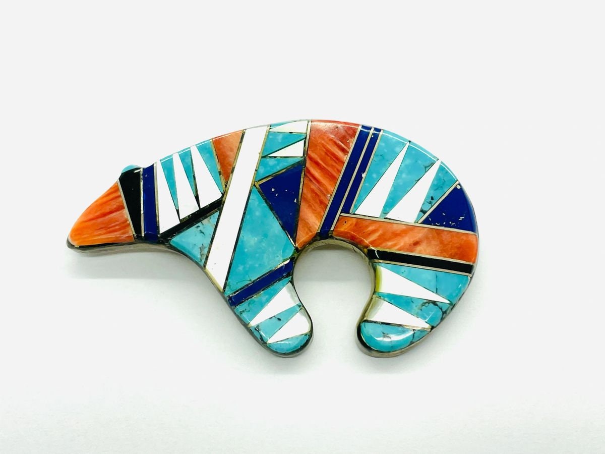 Inlay Bear Pendant - Etsy