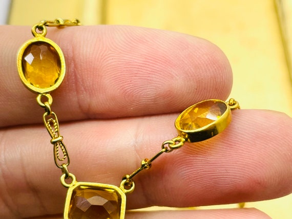 Antique Art Nouveau 14K Yellow Gold Citrine Drop … - image 5