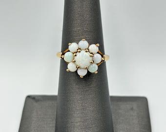 Antique / Vintage 9ct Gold Opal Cluster Ring