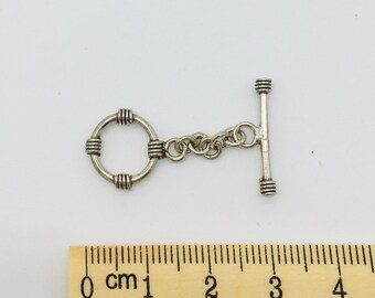 thumbnail image 2 of 2 Bali Sterling Silver 13mm Fancy Toggle Clasps – LQ Gemworks #885, Jewelry Making Findings 2 of 4