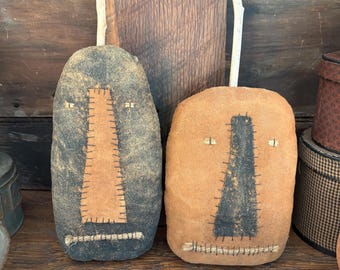 Primitive Grungy Pumpkins | Two Pumpkins | Folk Art