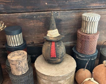 Primitive Pumpkin Witch | Folk Art