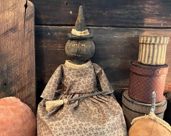 Hand Sewn Primitive Grungy Witch  |  Folk Art