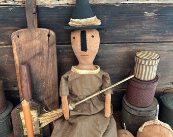 Primitive Pumpkin Witch | Folk Art