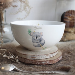 tasse en céramique koala avec dessin animé animal bois couvercle