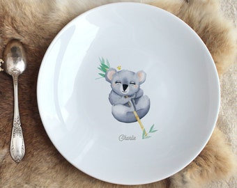 Assiette en porcelaine Koala (personnalisable)