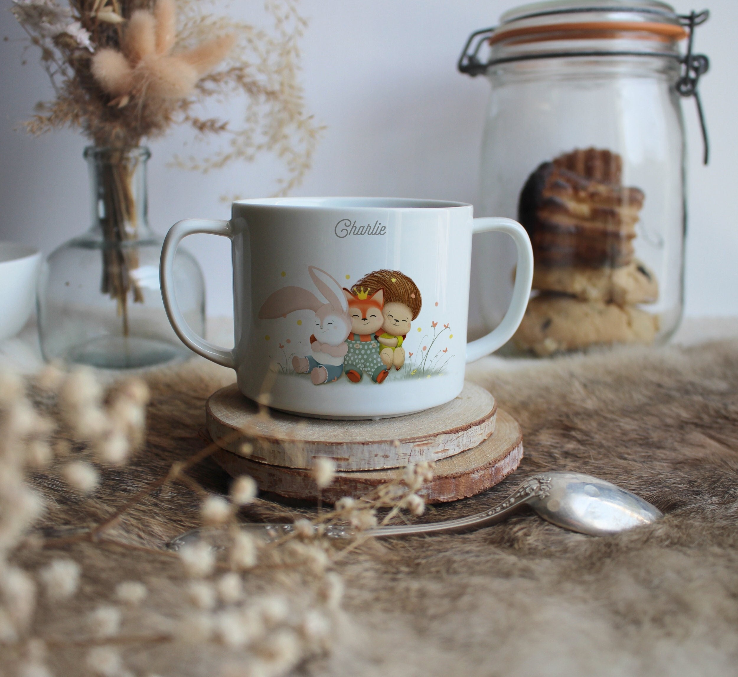 Tasse en Porcelaine Câlin | Personnalisable