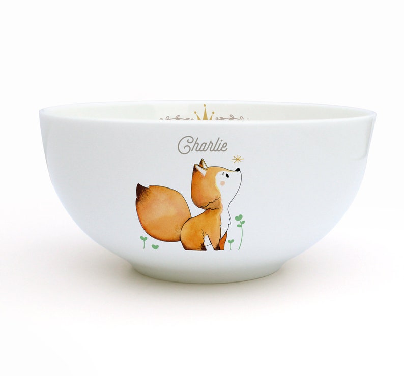 Fox porcelain plate customizable image 3