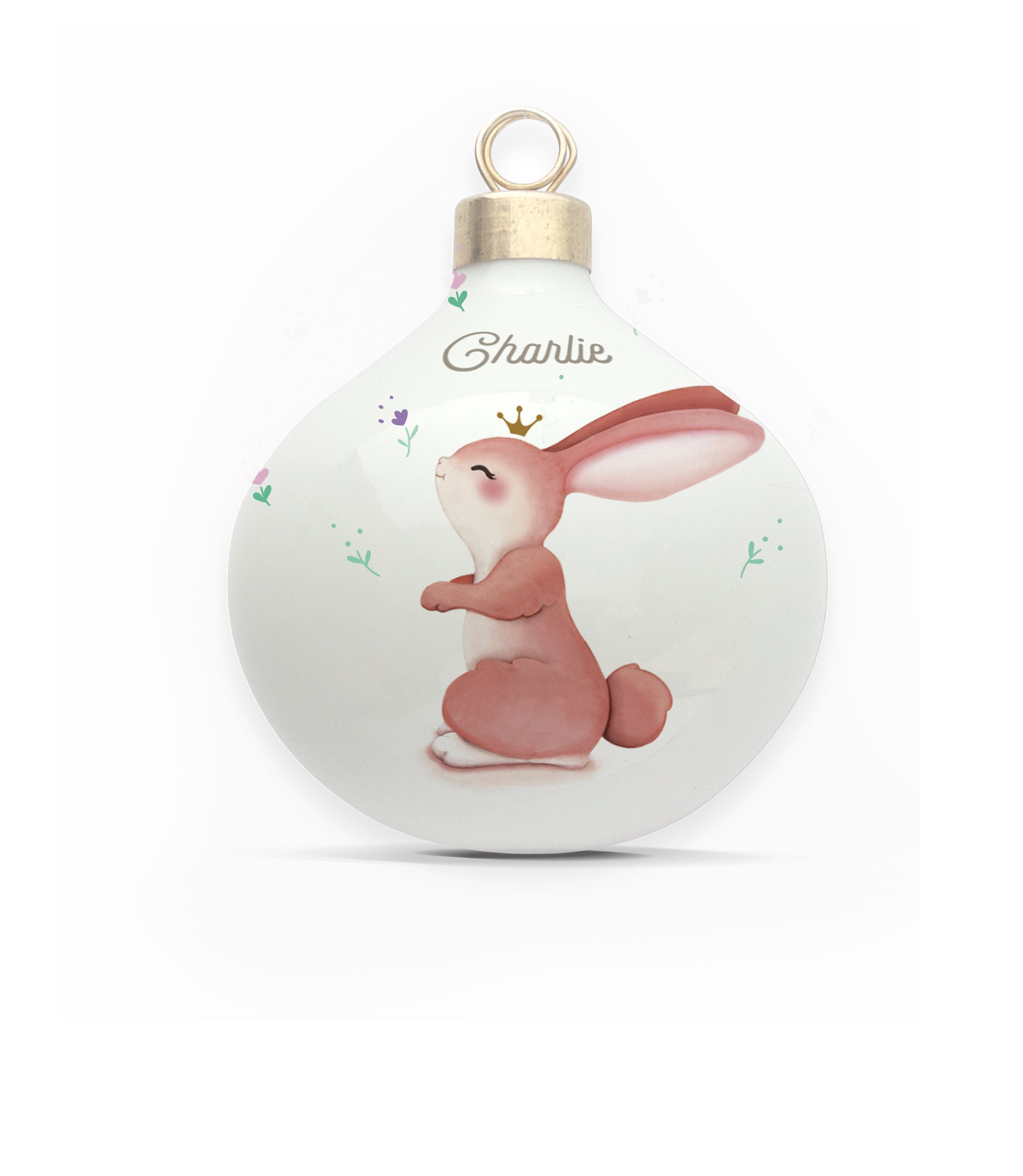 Boule en Porcelaine Lapin Personnalisable
