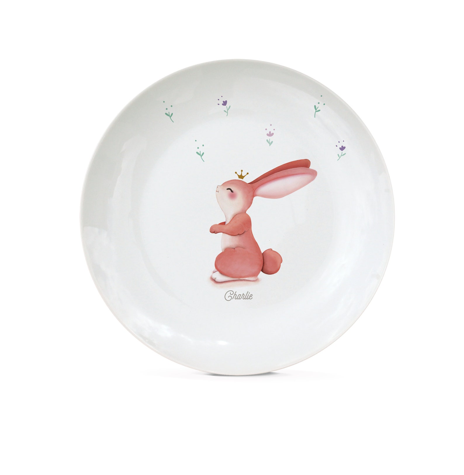Rabbit porcelain plate customizable Etsy