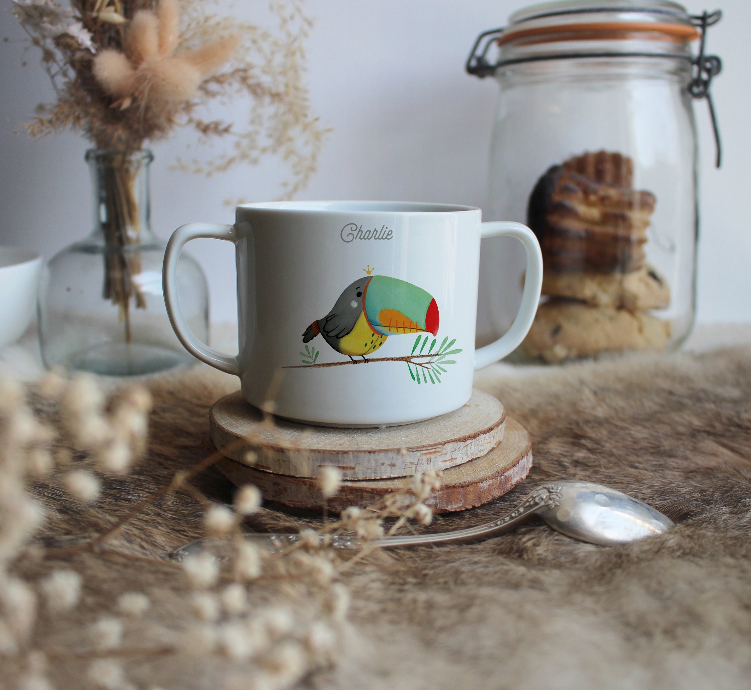 Tasse en Porcelaine Toucan | Personnalisable