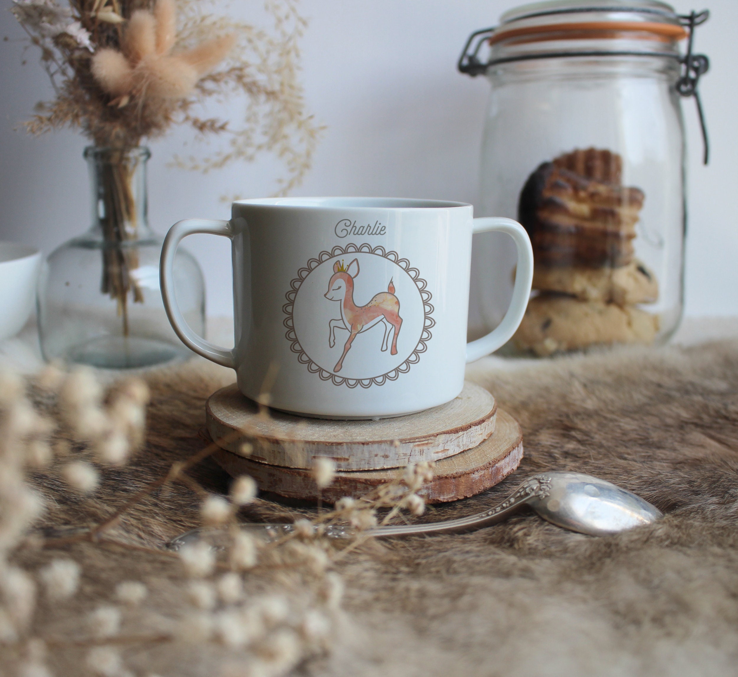 Tasse en Porcelaine Faon | Personnalisable