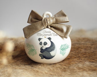 Boule en porcelaine panda personnalisable