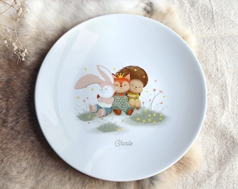 Assiette en porcelaine Câlin (personnalisable)