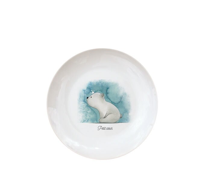 Assiette en Porcelaine Ourson Polaire | Personnalisable Édition Limitée