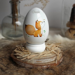 Fox porcelain egg (customizable)