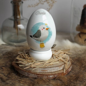 Seagull porcelain egg (customizable)