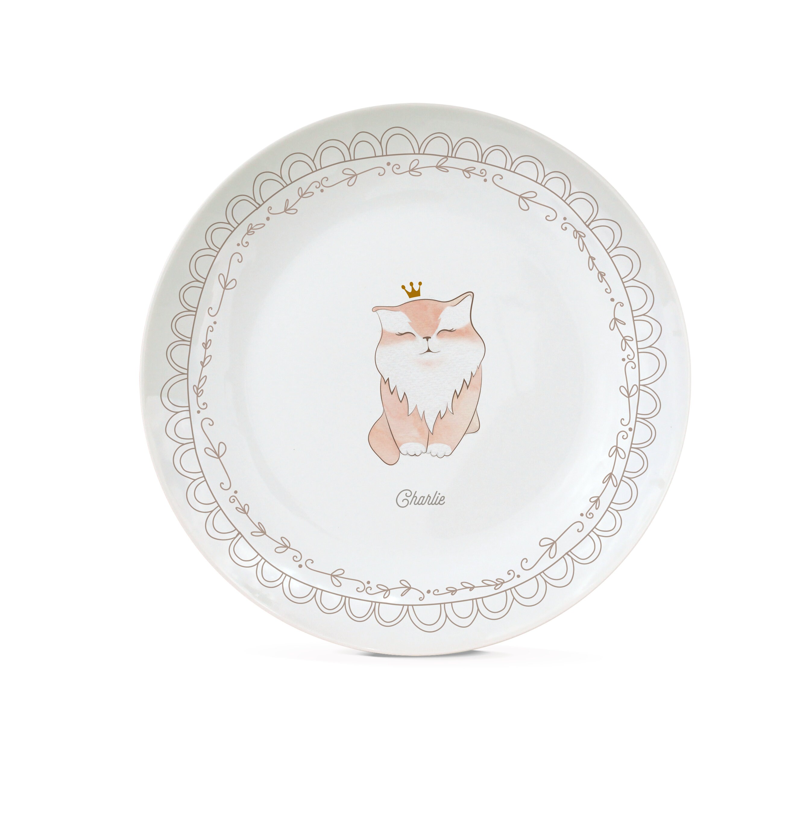 Assiette en Porcelaine Chat | Personnalisable