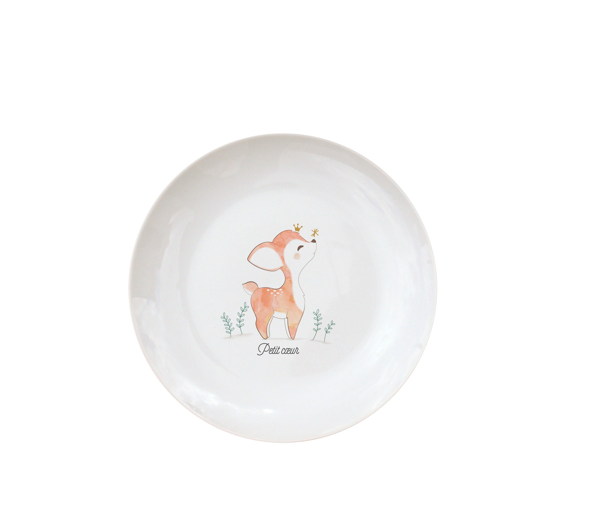 Assiette en Porcelaine Petit Faon | Personnalisable