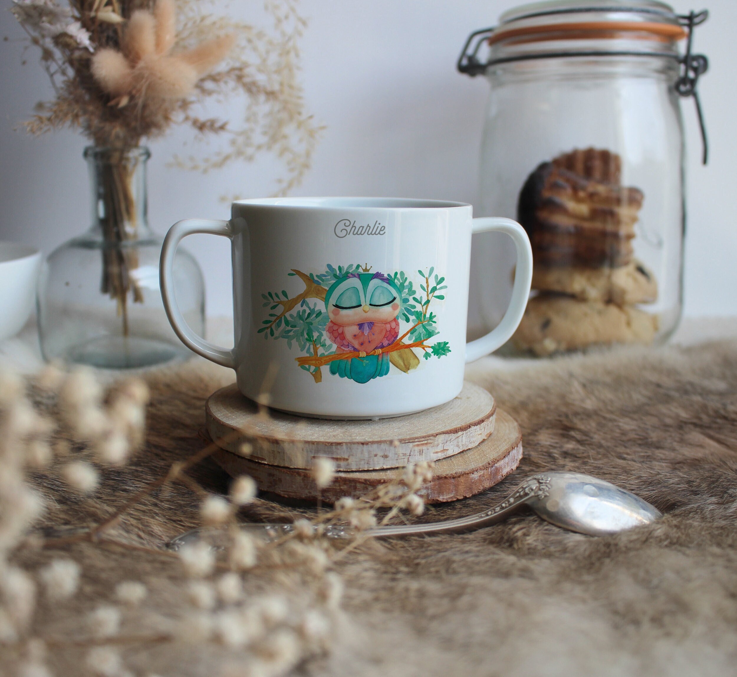 Tasse en Porcelaine Chouette | Personnalisable
