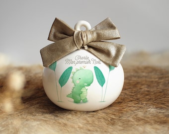 Boule en porcelaine dino personnalisable